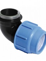 Kiwa Pe knelkoppeling, knie 63mmx2-1/2" bi.dr. Kiwa