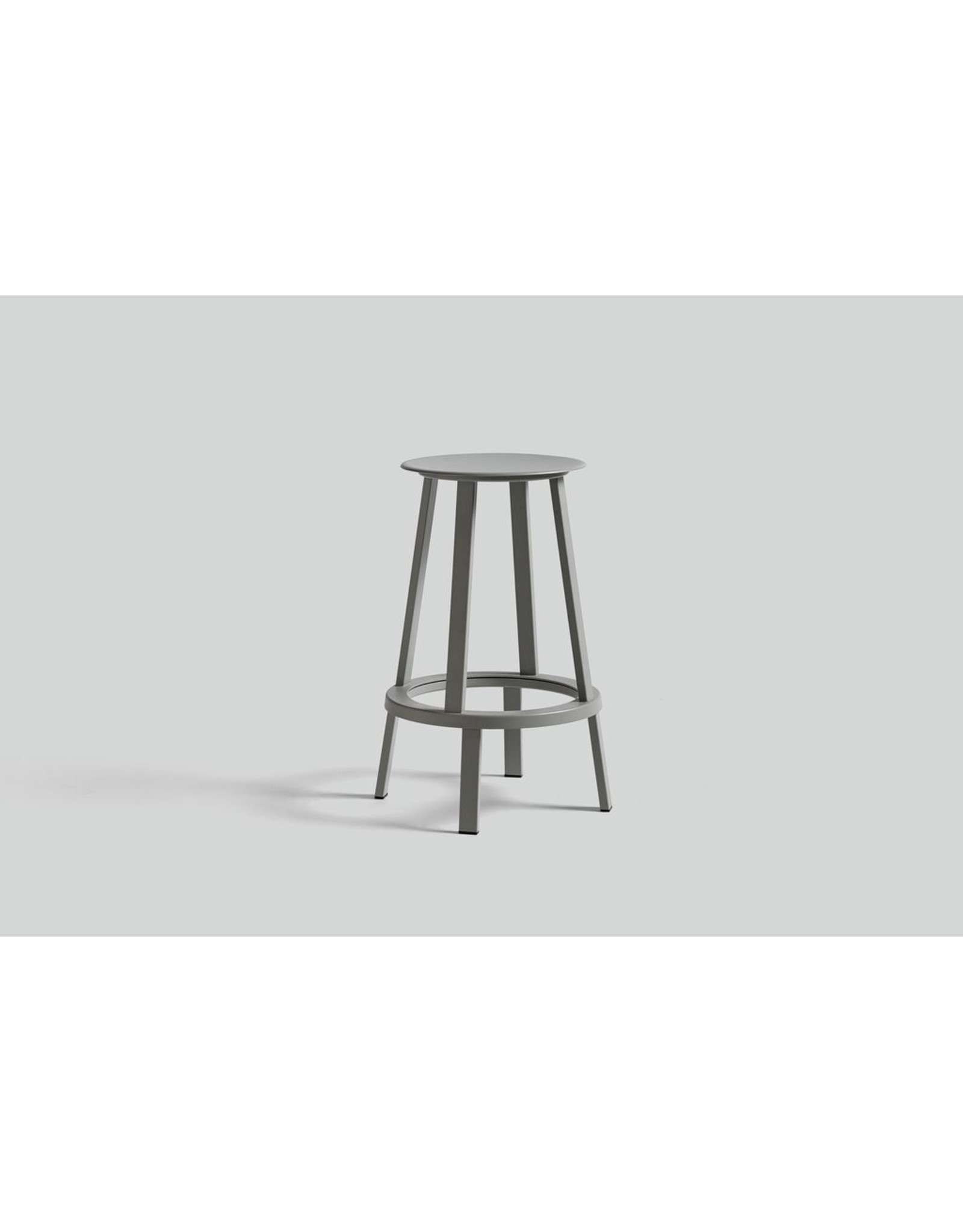 HAY Revolver Bar Stool Low H65 Standard glider-Sky grey powder coated steel