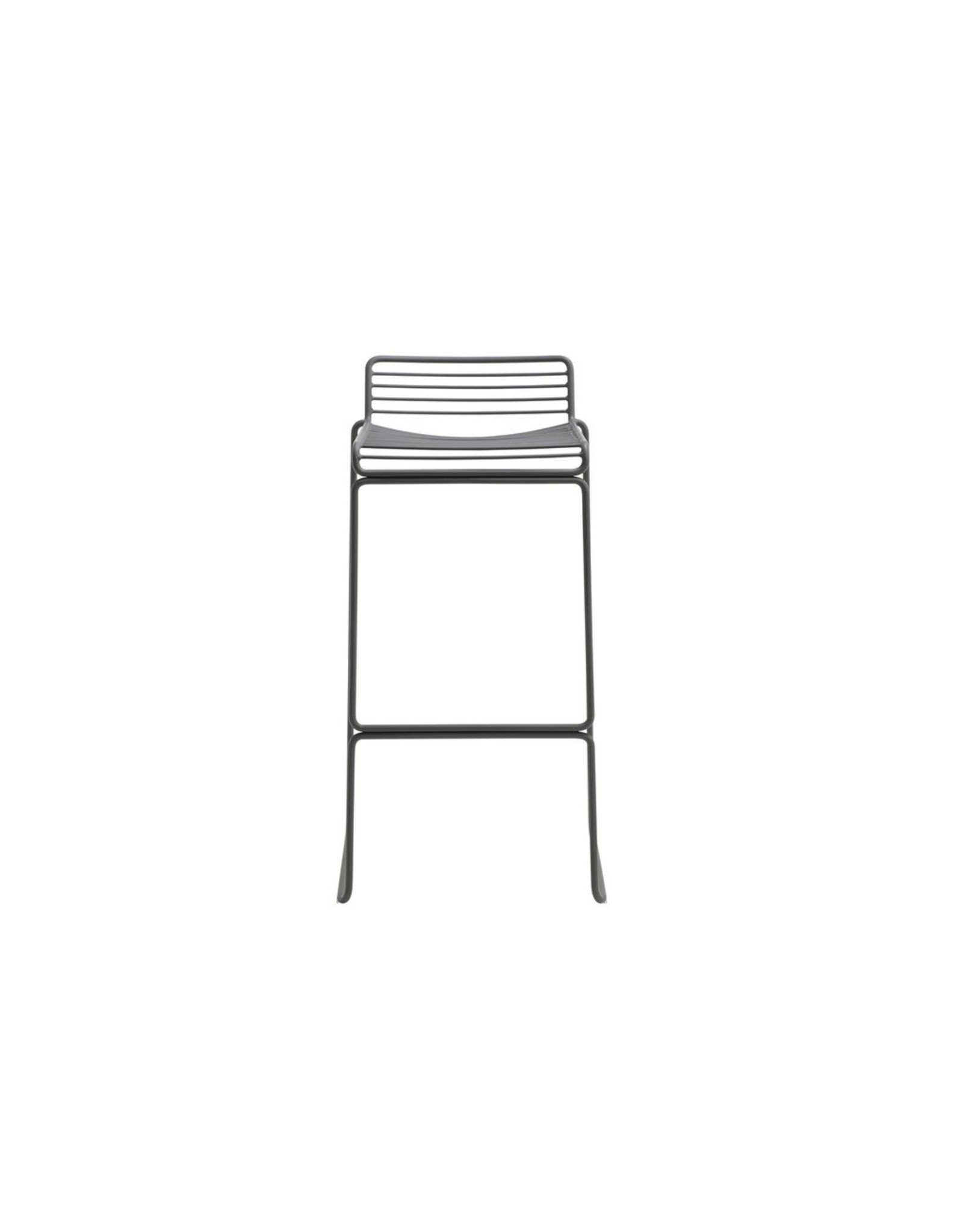HAY Hee Bar stool Sled base H75 Standard glider-Asphalt grey powder coated steel