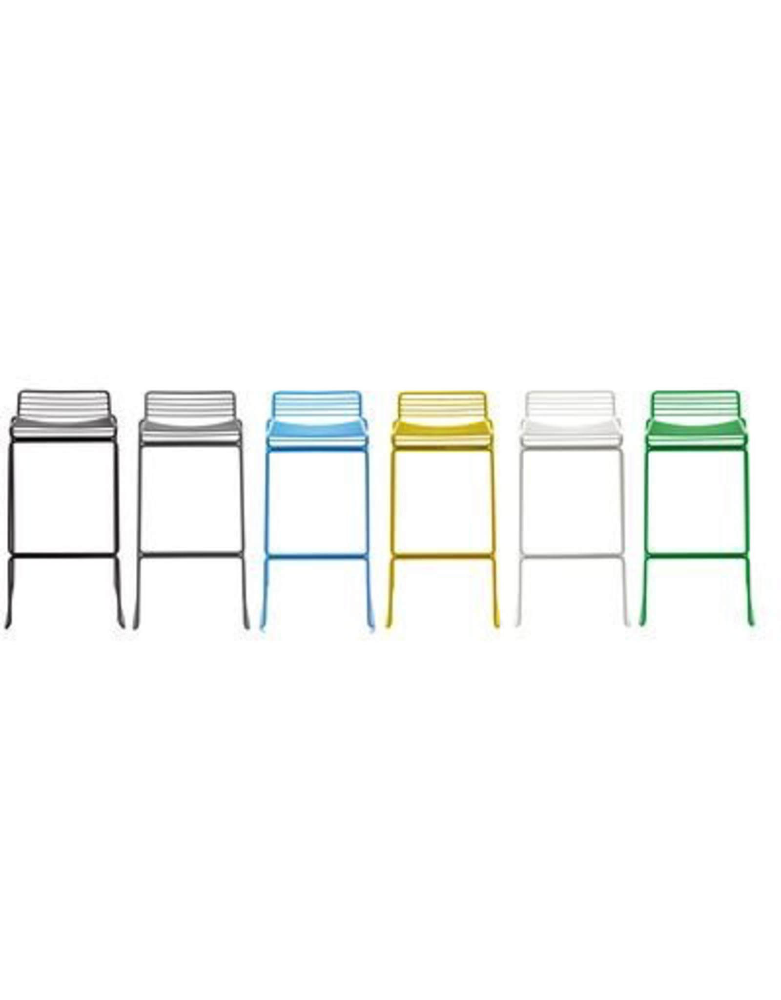 HAY Hee Bar stool Sled base H75 Standard glider-Asphalt grey powder coated steel