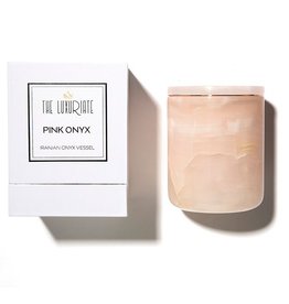 THE LUXURIATE PINK ONYX CANDLE HOLDER