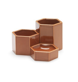 VITRA Hexagonal Containers, Rusty Orange, Set van 3