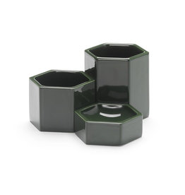 VITRA Hexagonal Containers, Dark Green,  Set van 3