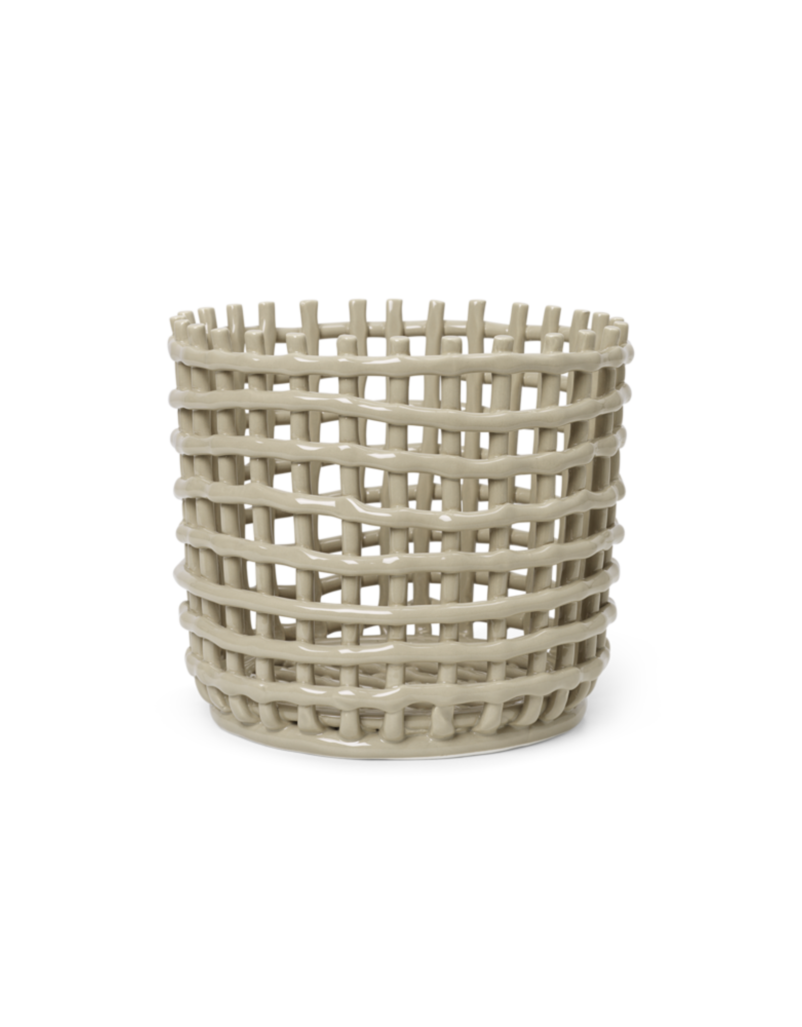 FERM LIVING Ceramic Basket - Large - Cashmere