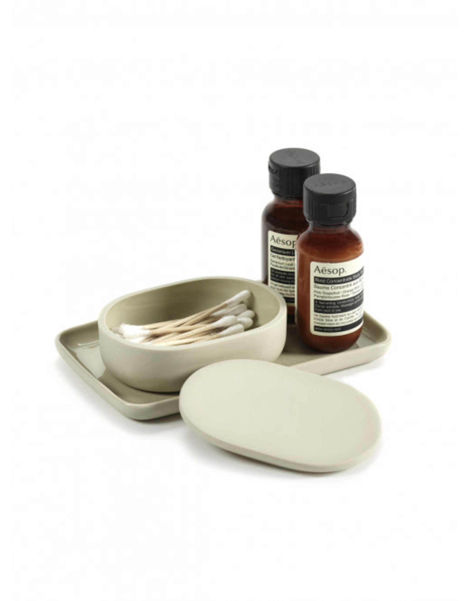 Serax Potje met deksel ovaal Cose S L10,2xB7xH3,3cm Beige