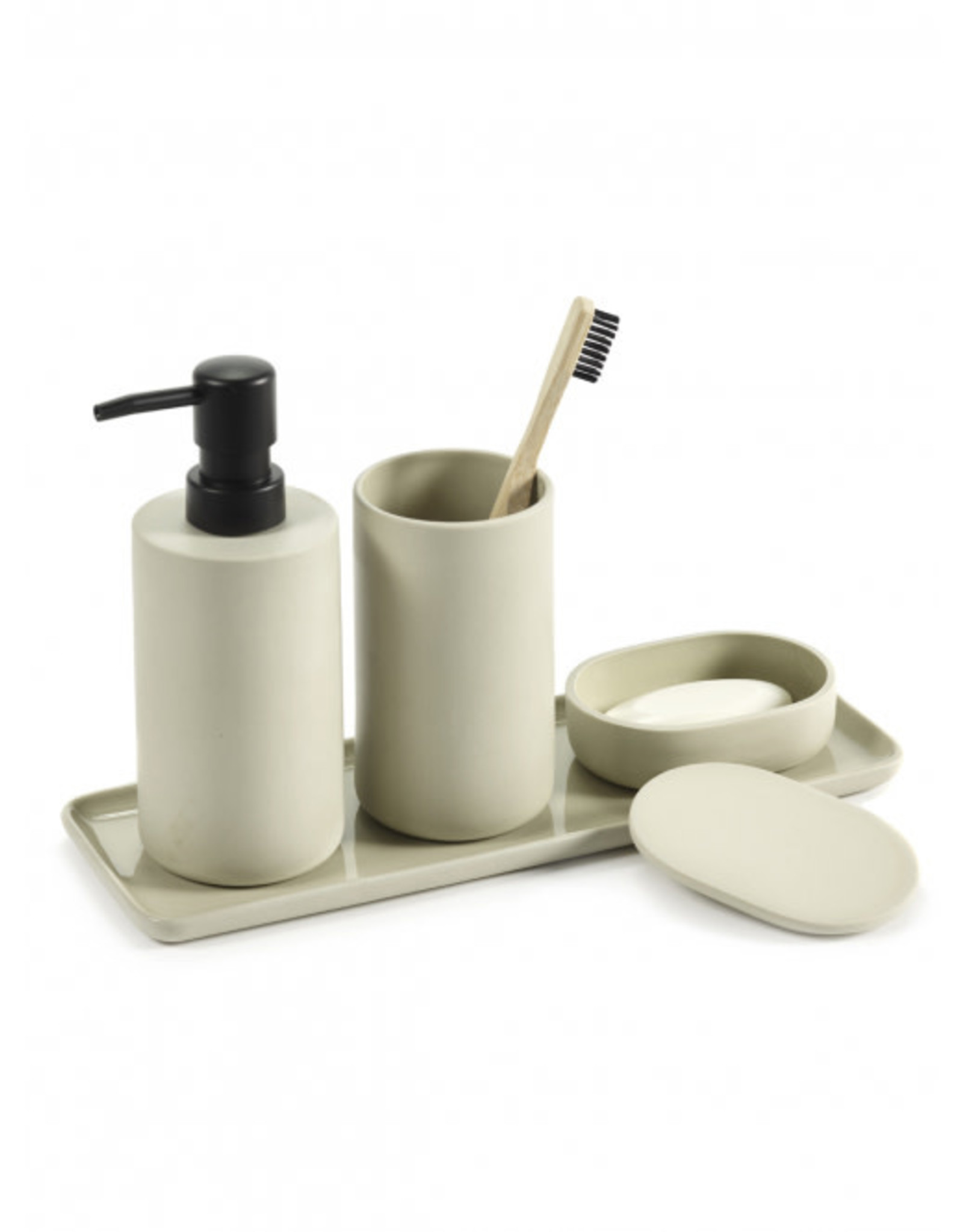 Serax Potje met deksel ovaal Cose S L10,2xB7xH3,3cm Beige