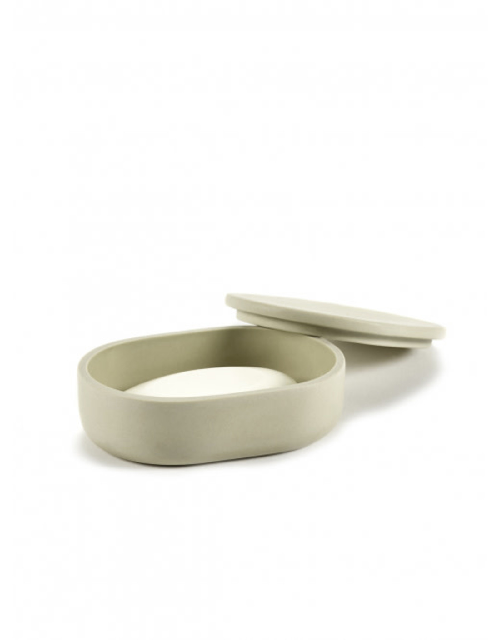 Serax Potje met deksel ovaal Cose S L10,2xB7xH3,3cm Beige