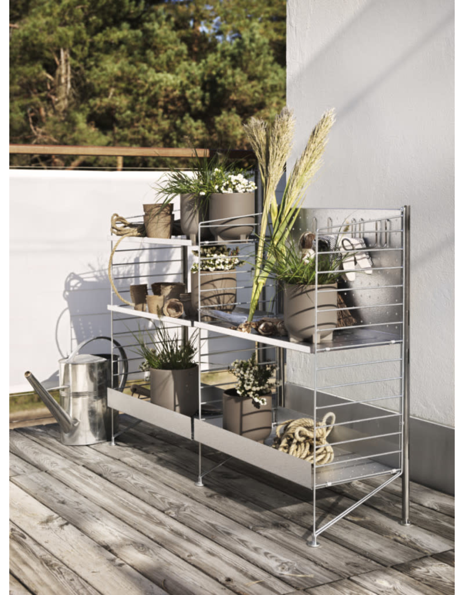 String Furniture AB Outdoor K - Galvanized Shelves and Galvanized Panels