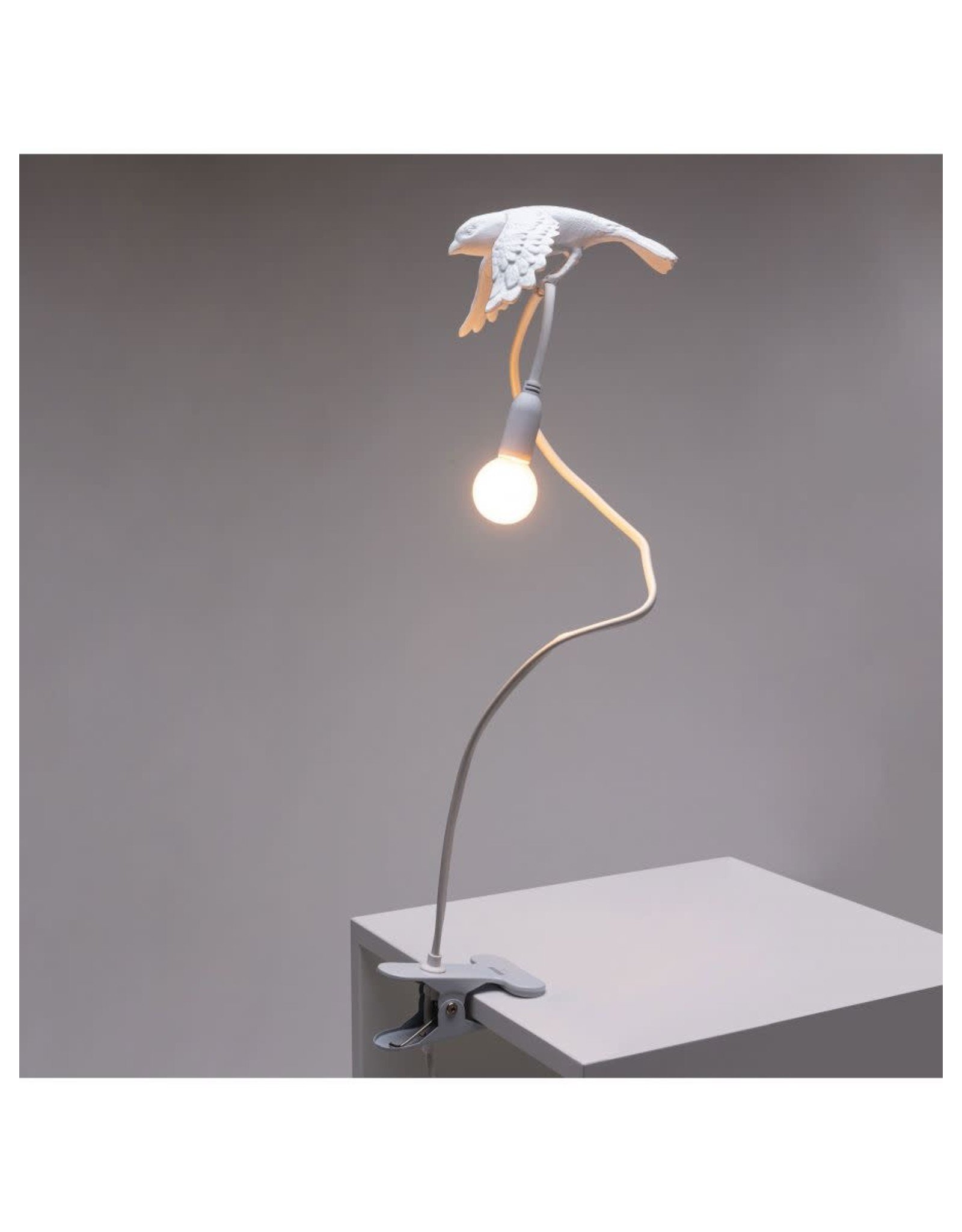 Seletti Sparrow Lamp with Clamp - Taking Off