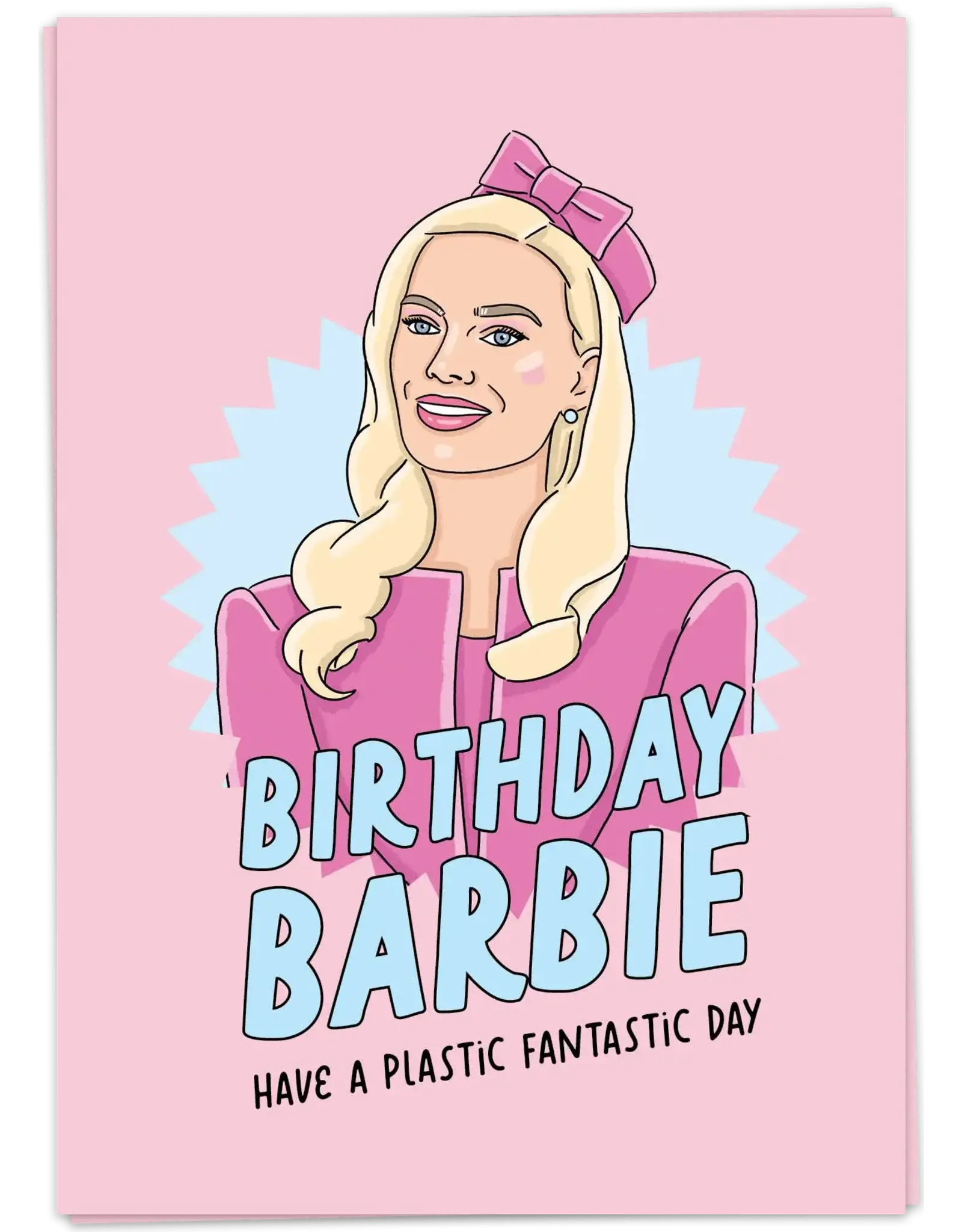 Kaart Blanche Birthday Barbie - Dubbel