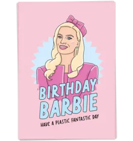 Kaart Blanche Birthday Barbie - Dubbel