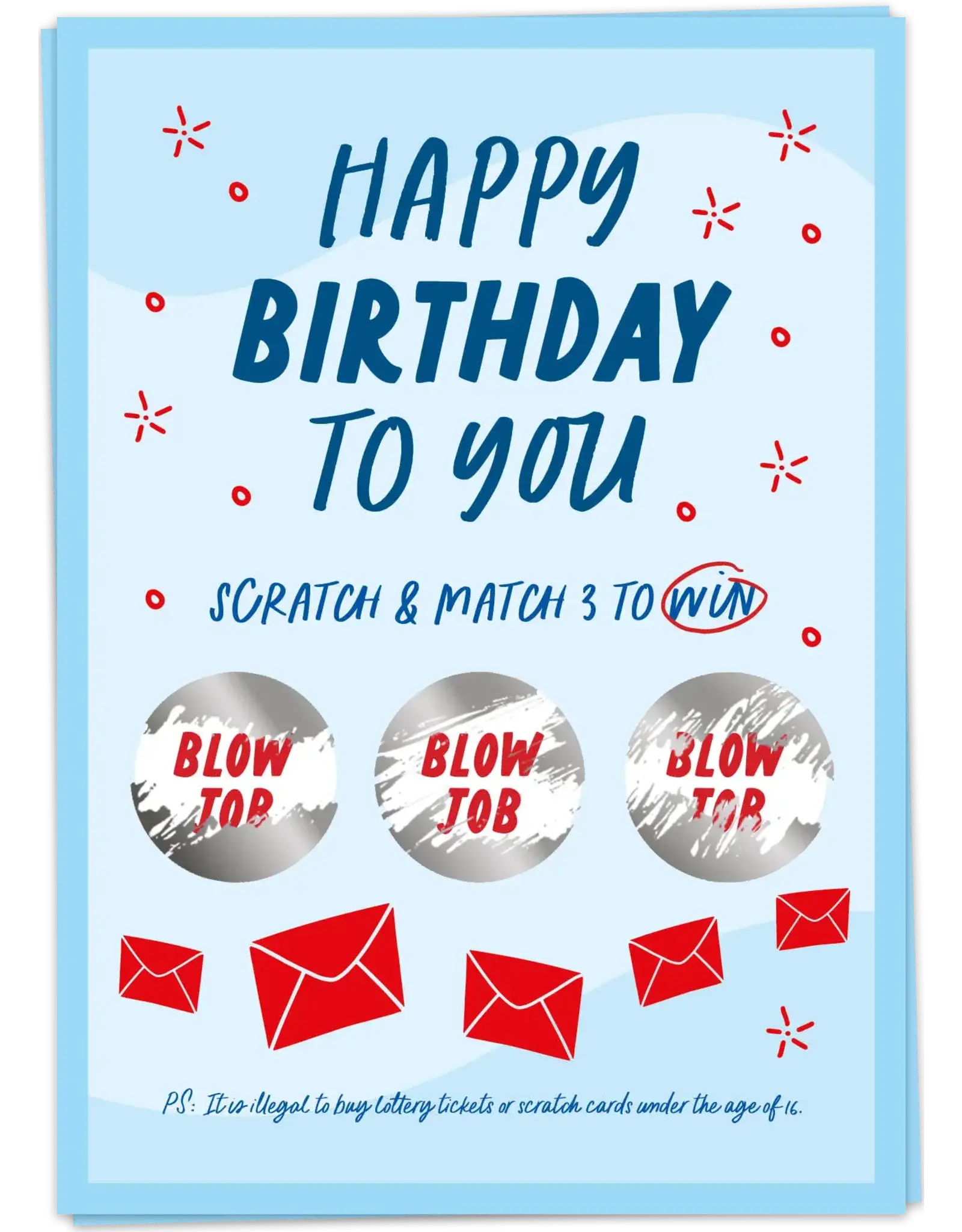 Kaart Blanche Scratch Birthday - Dubbel