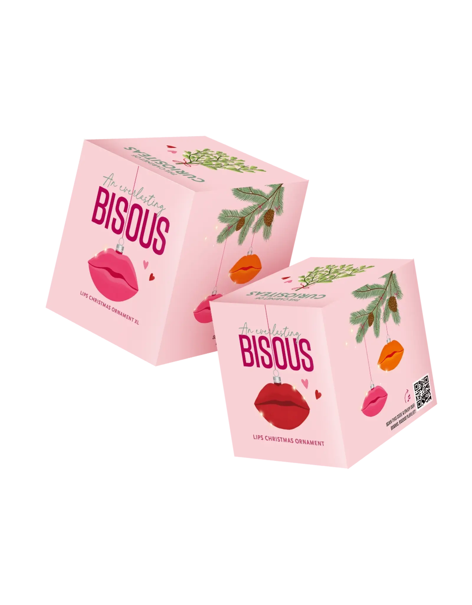 Bisous Lips Christmas Ornament L