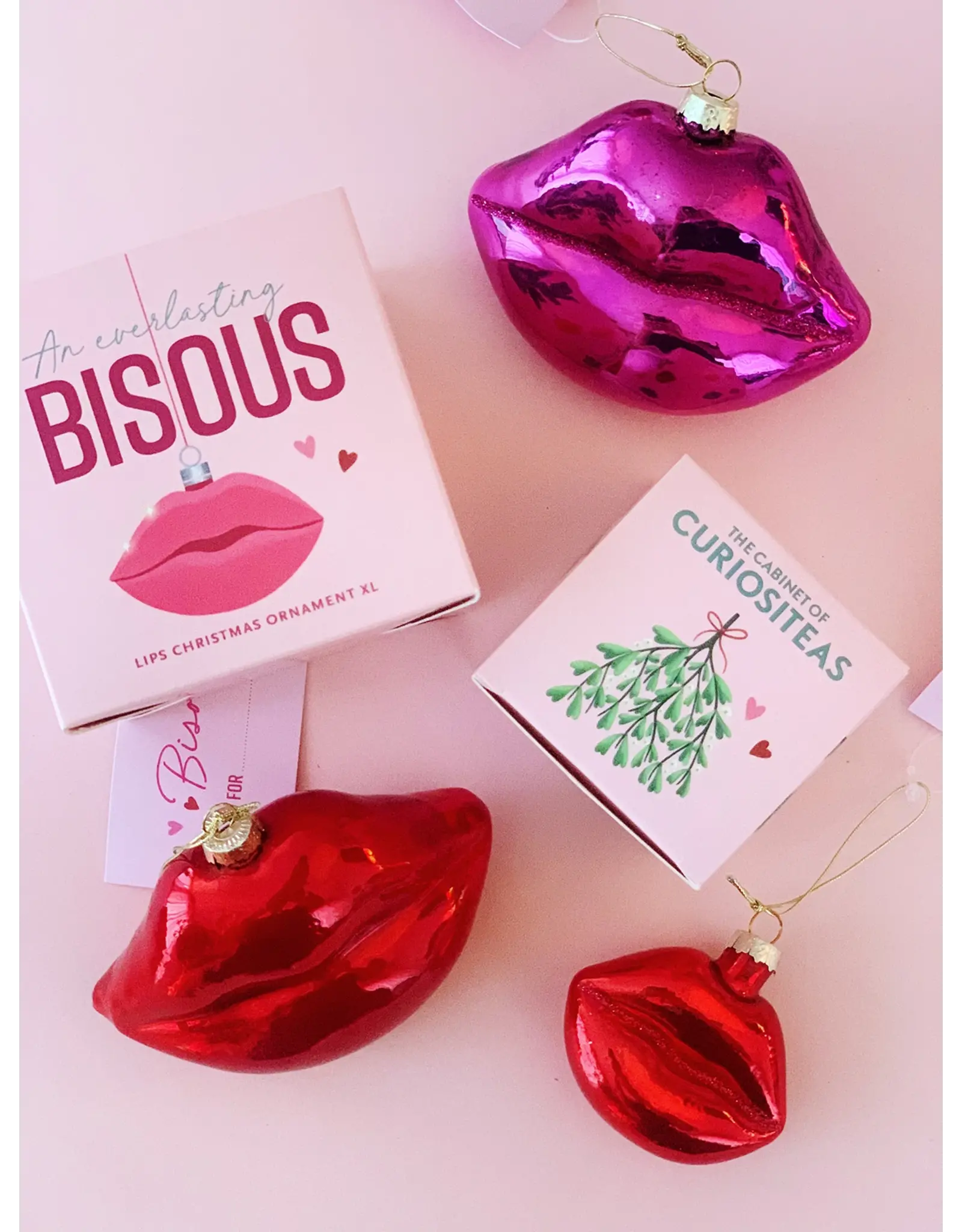 Bisous Lips Christmas Ornament M