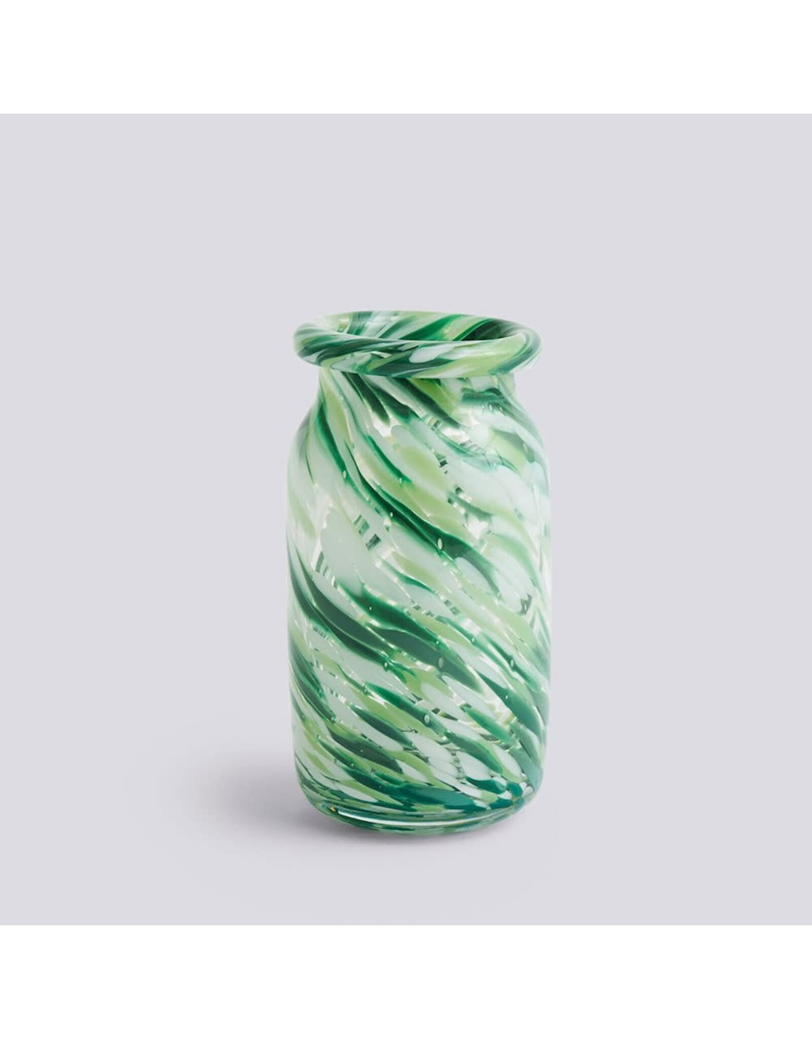 HAY Splash Vase Roll Neck-Small-Green swirl