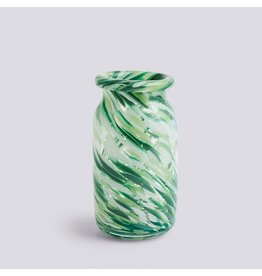 HAY Splash Vase Roll Neck-Small-Green swirl