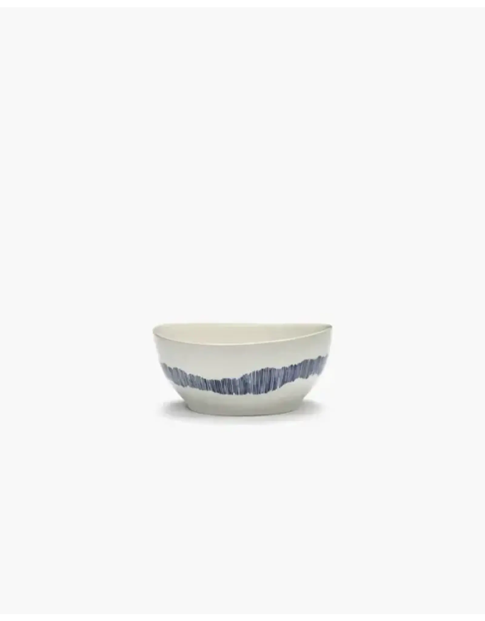 Serax Small Bowls White + Swirl-Stripes-Blue