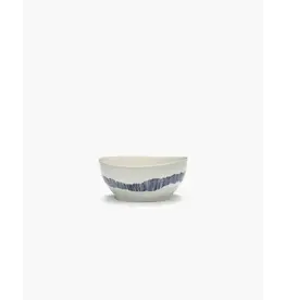 Serax NV Small Bowls White + Swirl-Stripes-Blue