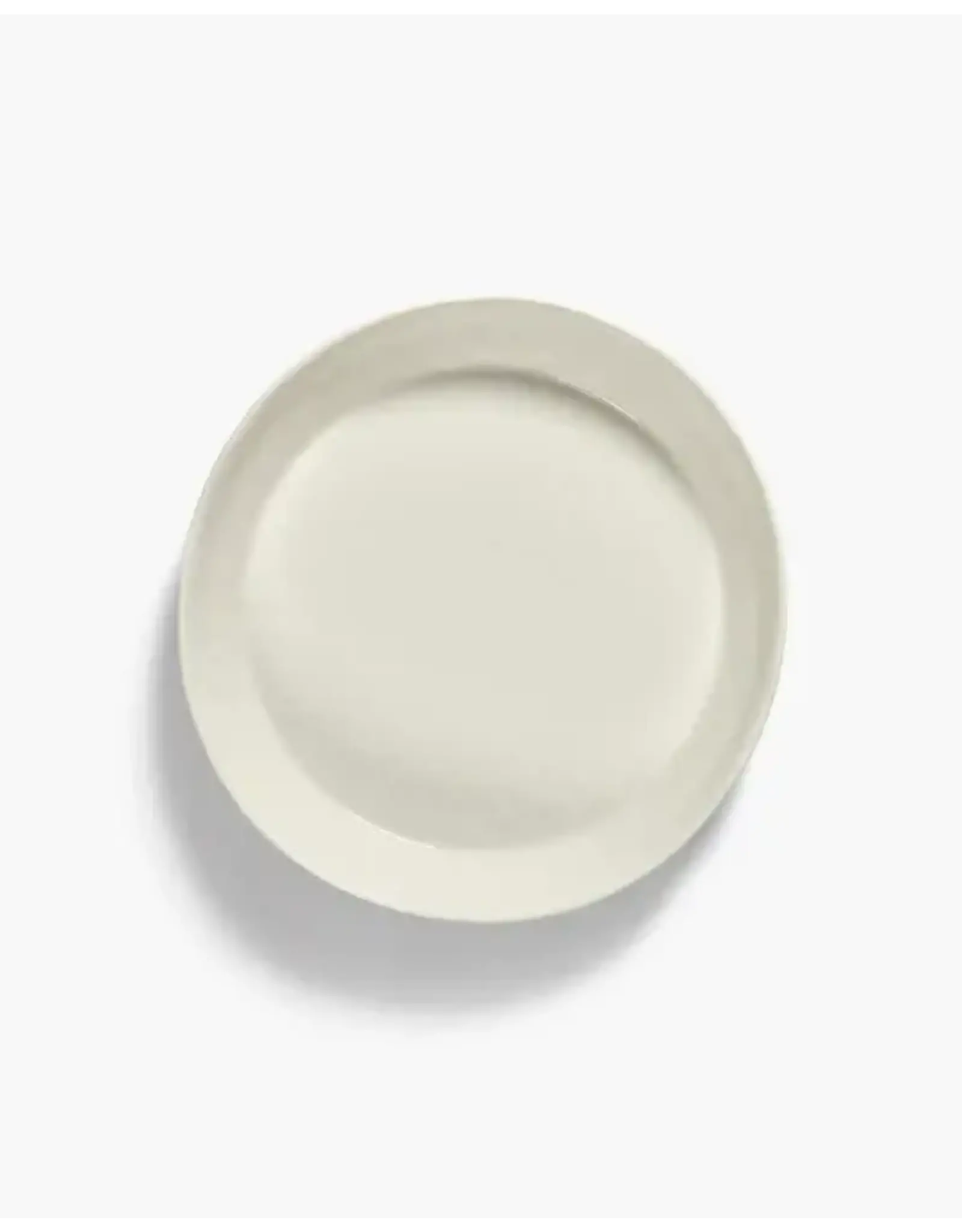 Serax NV Small Serving Plates White + Swirl-stripes Blue