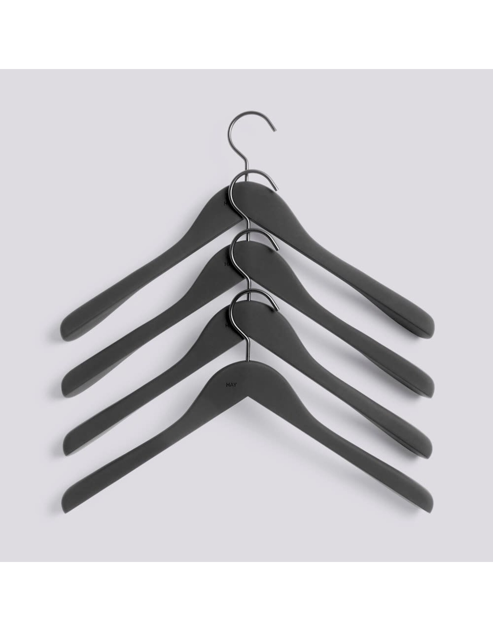 HAY Soft Coat Hanger-Set of 4-Wide black