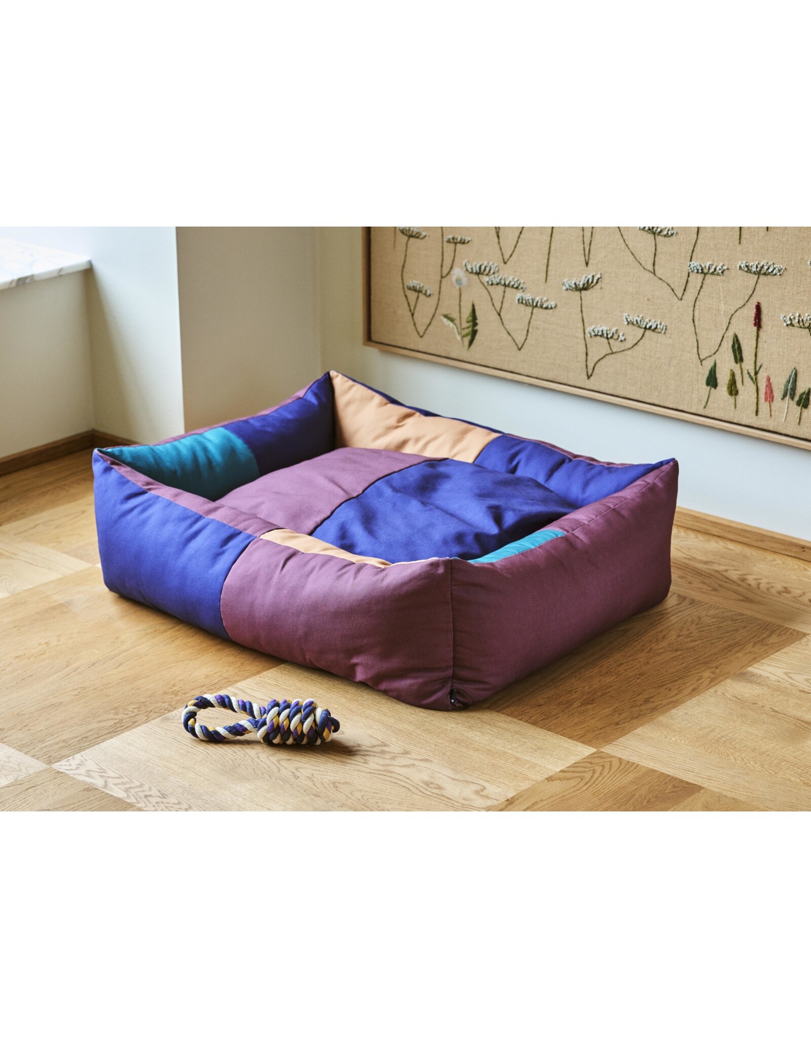 HAY HAY Dogs Bed-Large-Burgundy, green