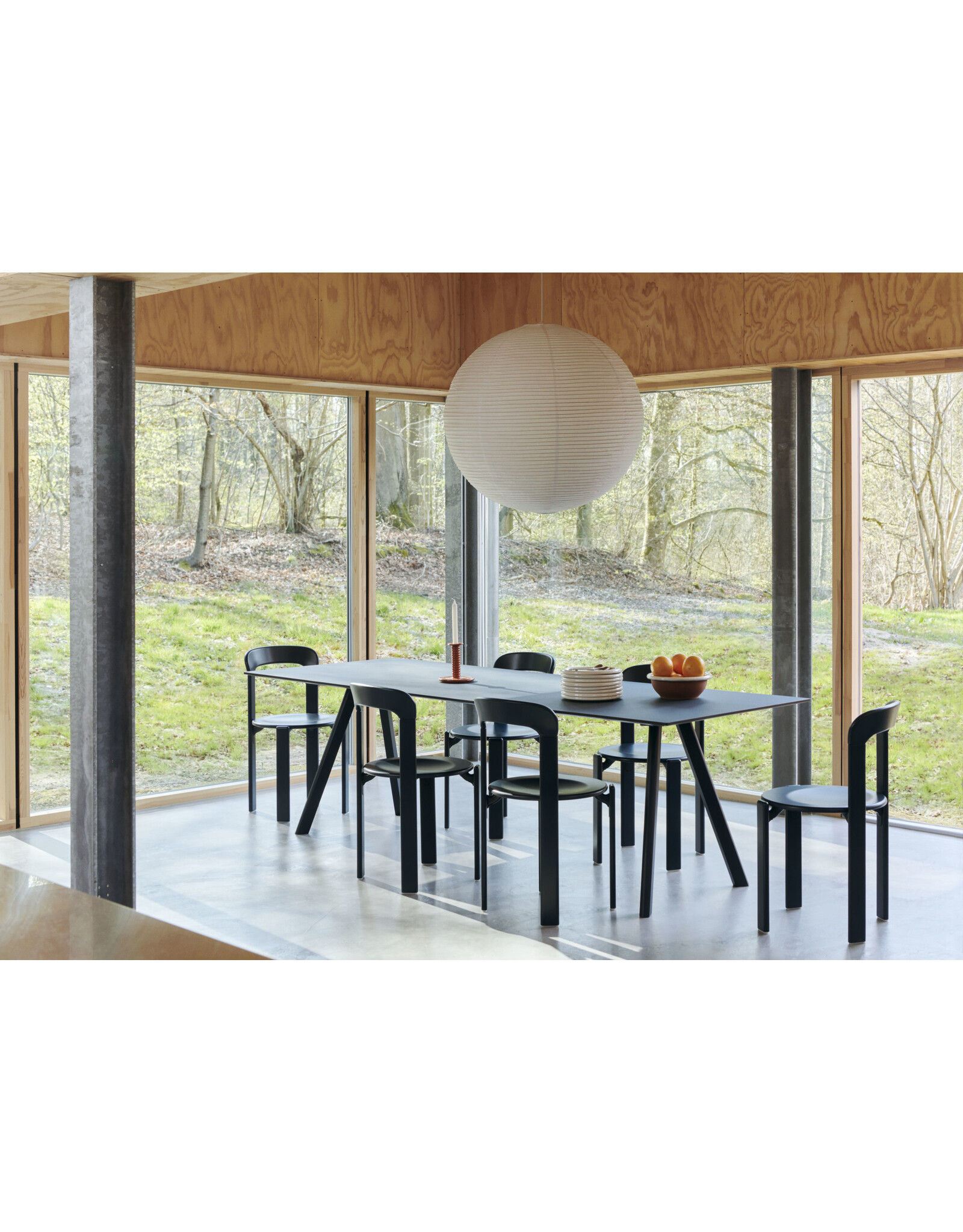 HAY CPH30 2.0 Table Deep blue water-based lacquered oak frame-L250 x W90 x H74-Smokey blue linoleum tabletop Deep blue water-based lacquered edge