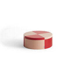 Tin Container-Round-Red and soft pink