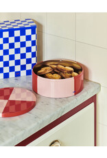 Tin Container-Round-Red and soft pink