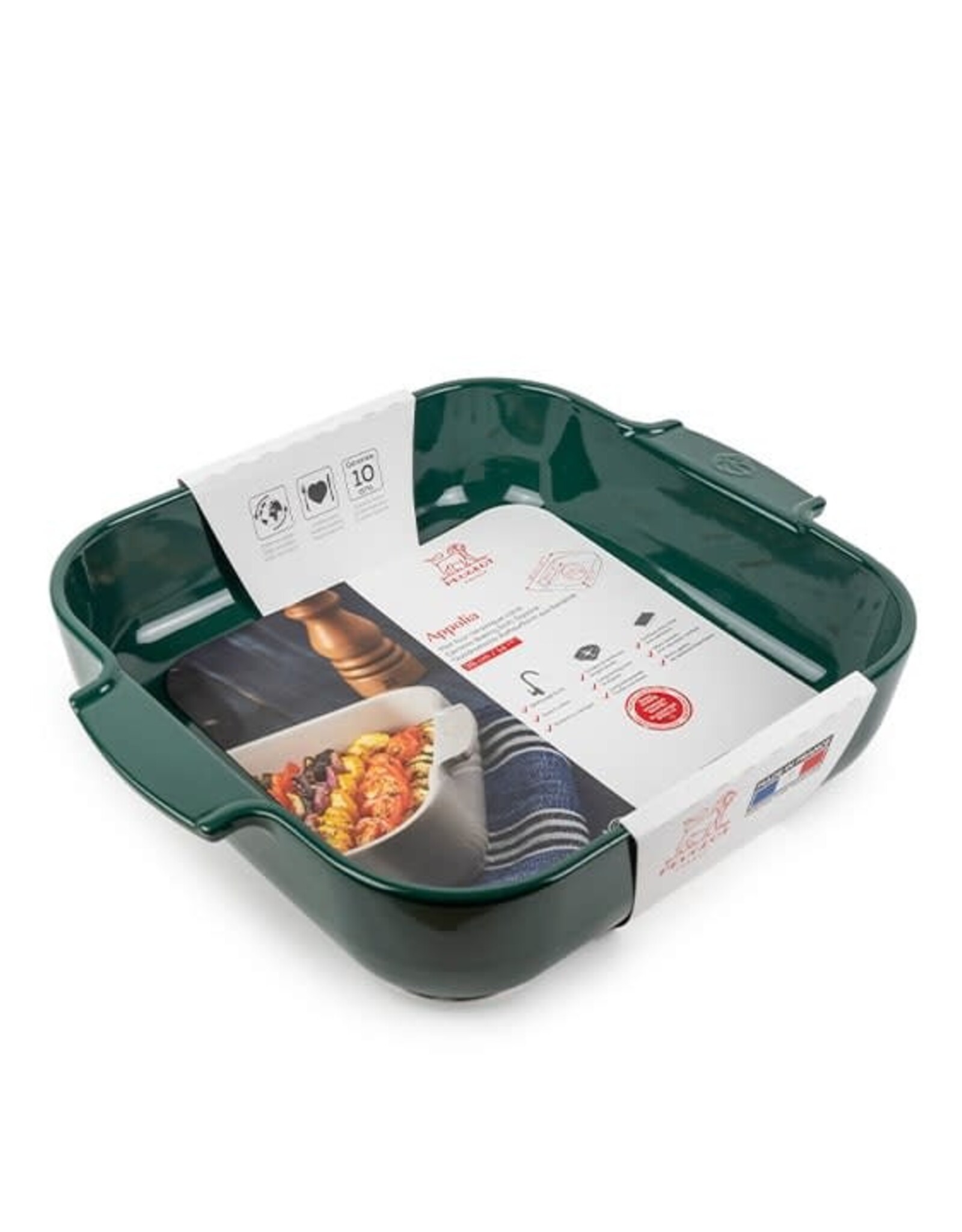 Peugeot France Appolia Vierkante keramische ovenschaal bosgroen 36 cm