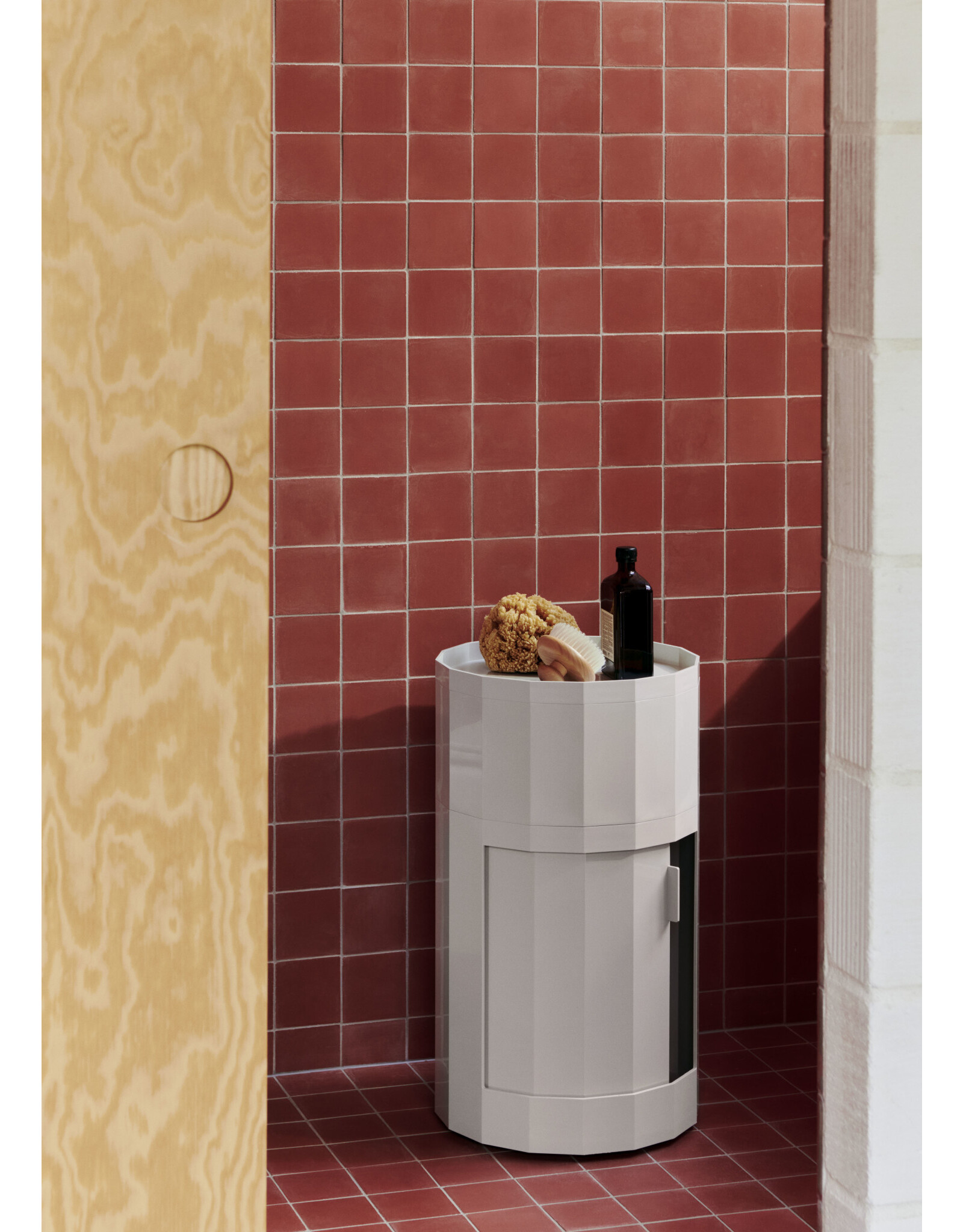 HAY Facet Cabinet 101 incl. feet and castors-Misty grey