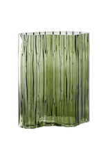 House Nordic Vase, glass, smoked green 21x12x26,5 cm