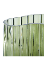 House Nordic Vase, glass, smoked green 21x12x26,5 cm