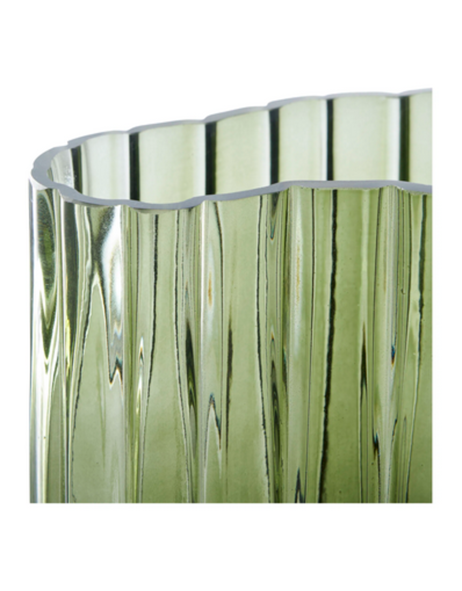 House Nordic Vase, glass, smoked green 21x12x26,5 cm