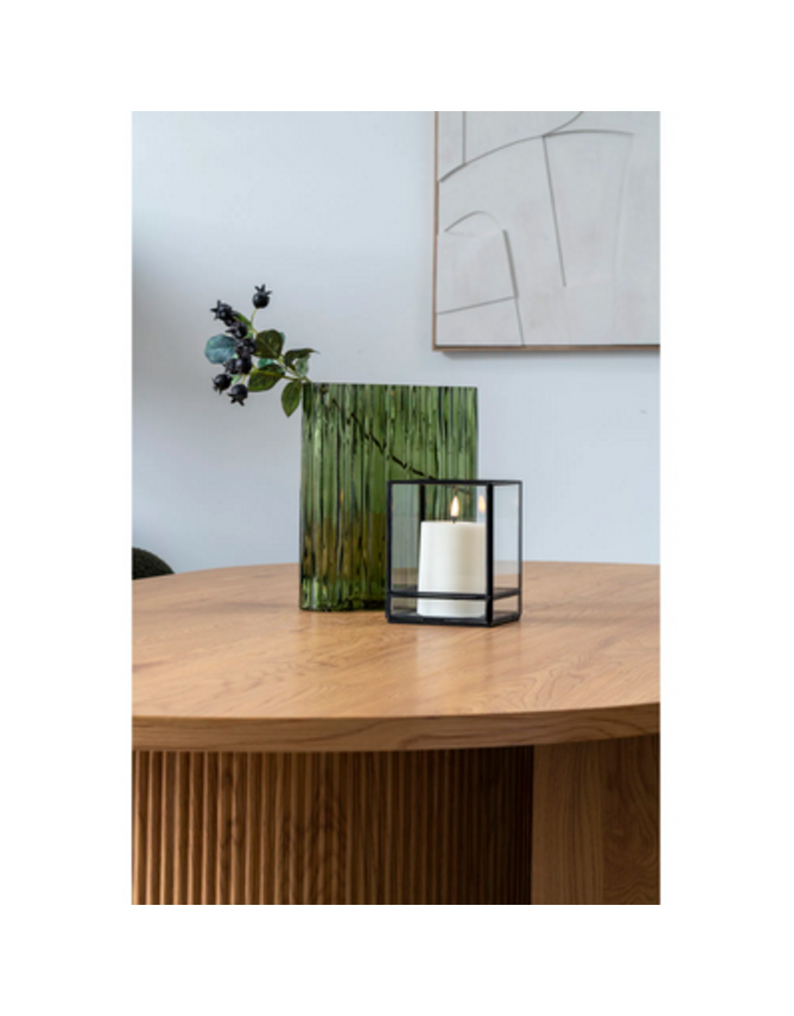 House Nordic Vase, glass, smoked green 21x12x26,5 cm