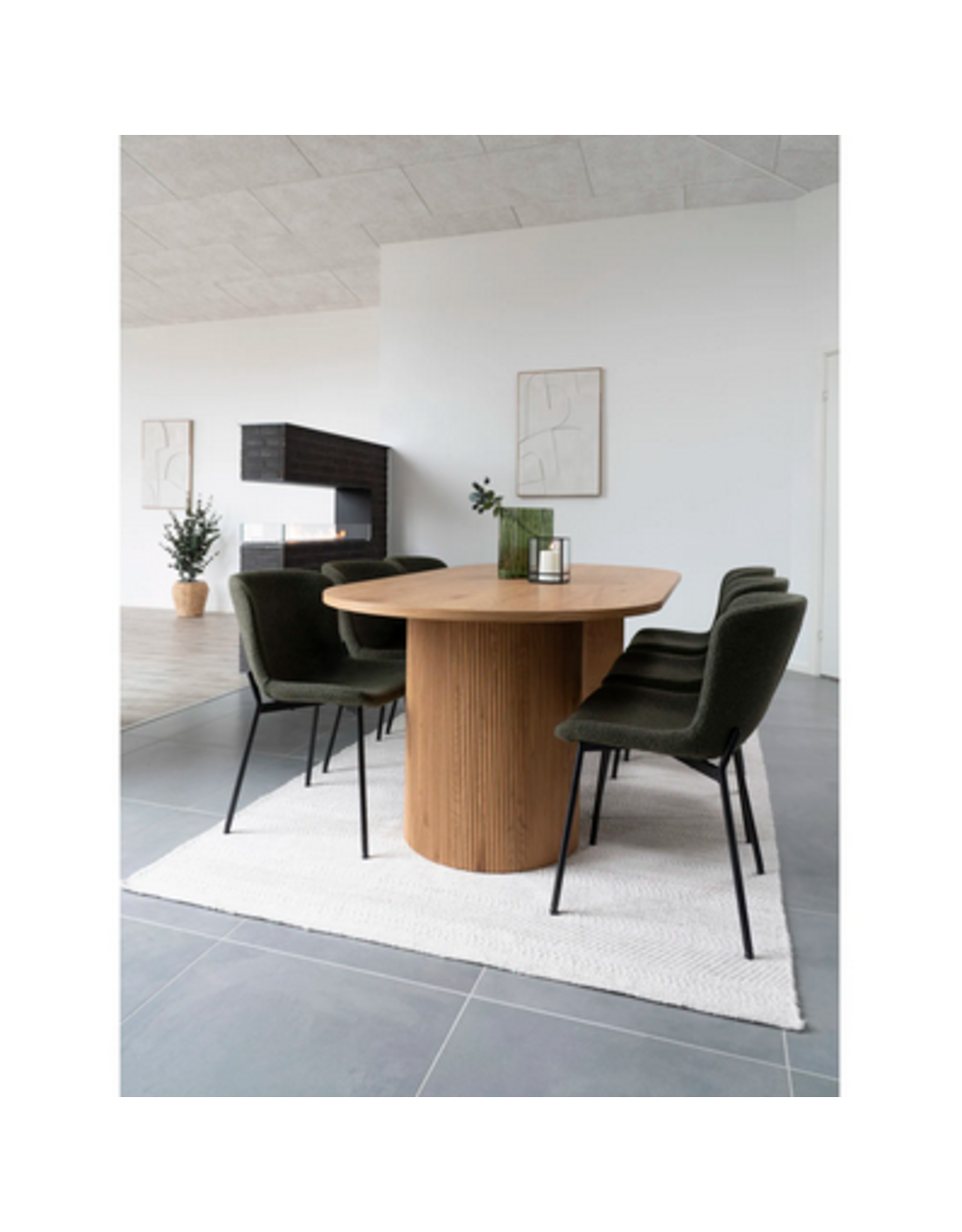 House Nordic Vase, glass, smoked green 21x12x26,5 cm