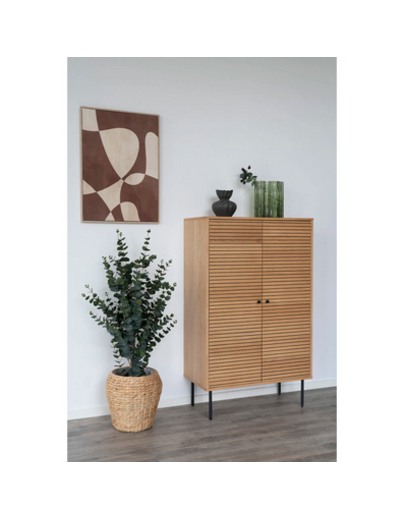 House Nordic Vase, glass, smoked green 21x12x26,5 cm