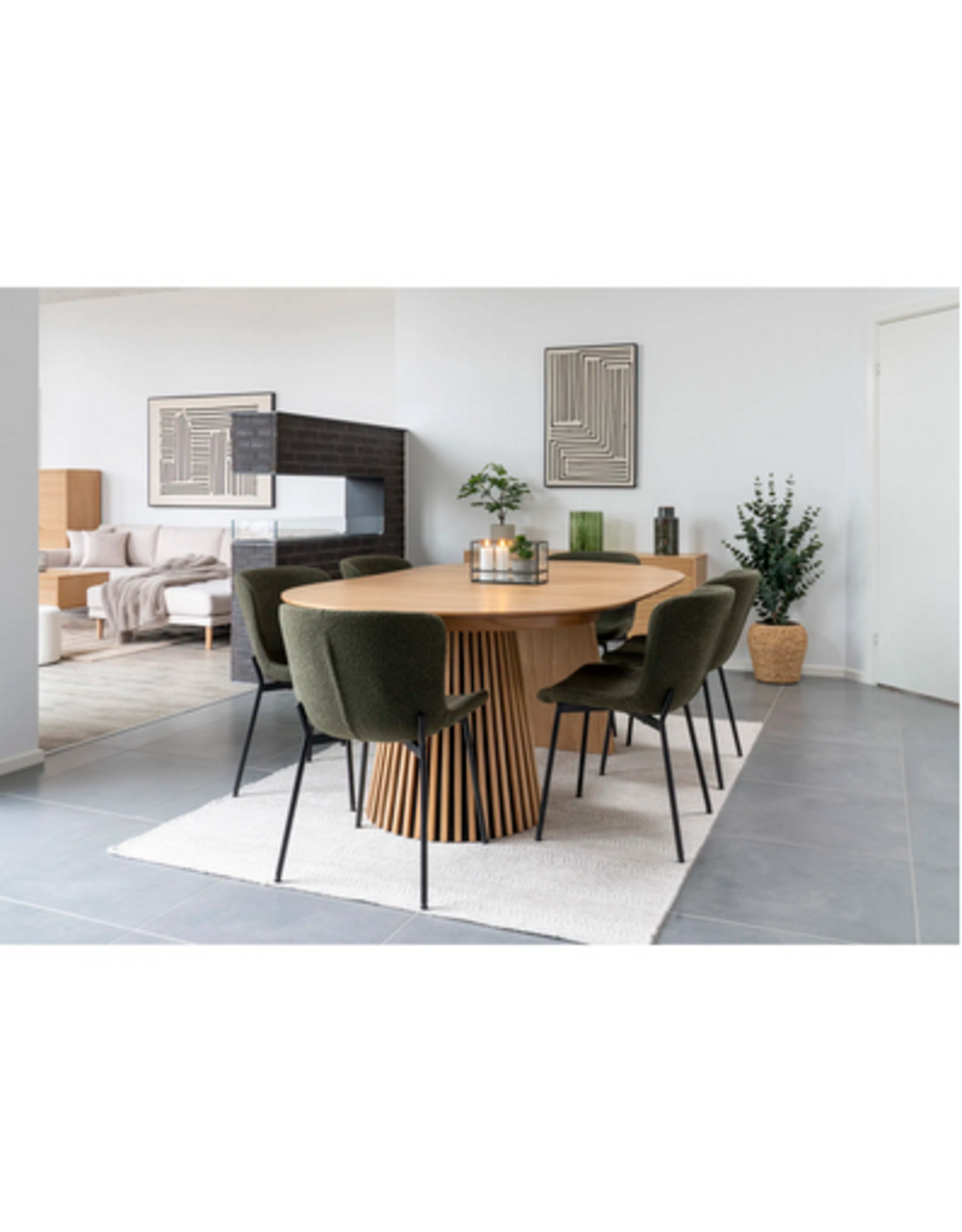 House Nordic Vase, glass, smoked green 21x12x26,5 cm