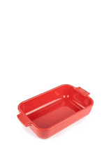 Peugeot France Appolia Rechthoekige individuele keramische ovenschaal, rood, 22 cm