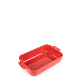 Peugeot France Appolia Rechthoekige individuele keramische ovenschaal, rood, 22 cm