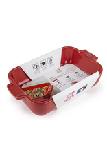 Peugeot France Appolia Rechthoekige individuele keramische ovenschaal, rood, 22 cm