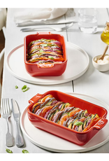 Peugeot France Appolia Rechthoekige individuele keramische ovenschaal, rood, 22 cm