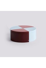 HAY Tin Container-Round-Burgundy and ice blue HAY Tin Container-Round-Burgundy and ice blue