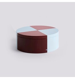 HAY Tin Container-Round-Burgundy and ice blue