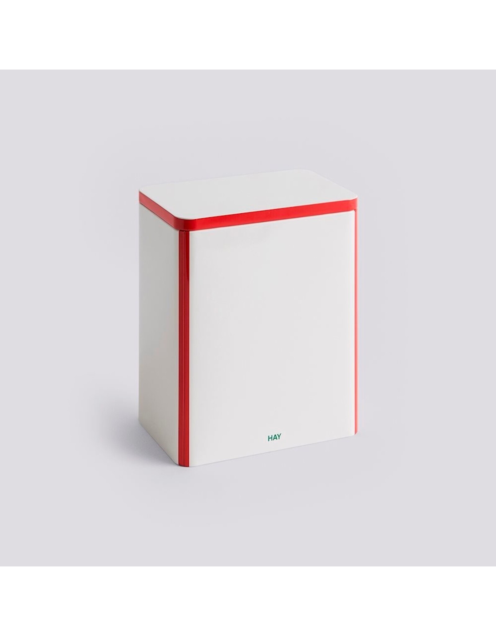 HAY Tin Container-Large-Off-white and red