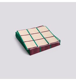 HAY Pattern Napkins-Set of 20 Lunch-Off-white, silver and green braid check