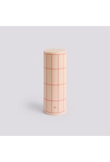HAY Column Candle-Large-Off-white with red grid check HAY Column Candle-Large-Off-white with red grid check