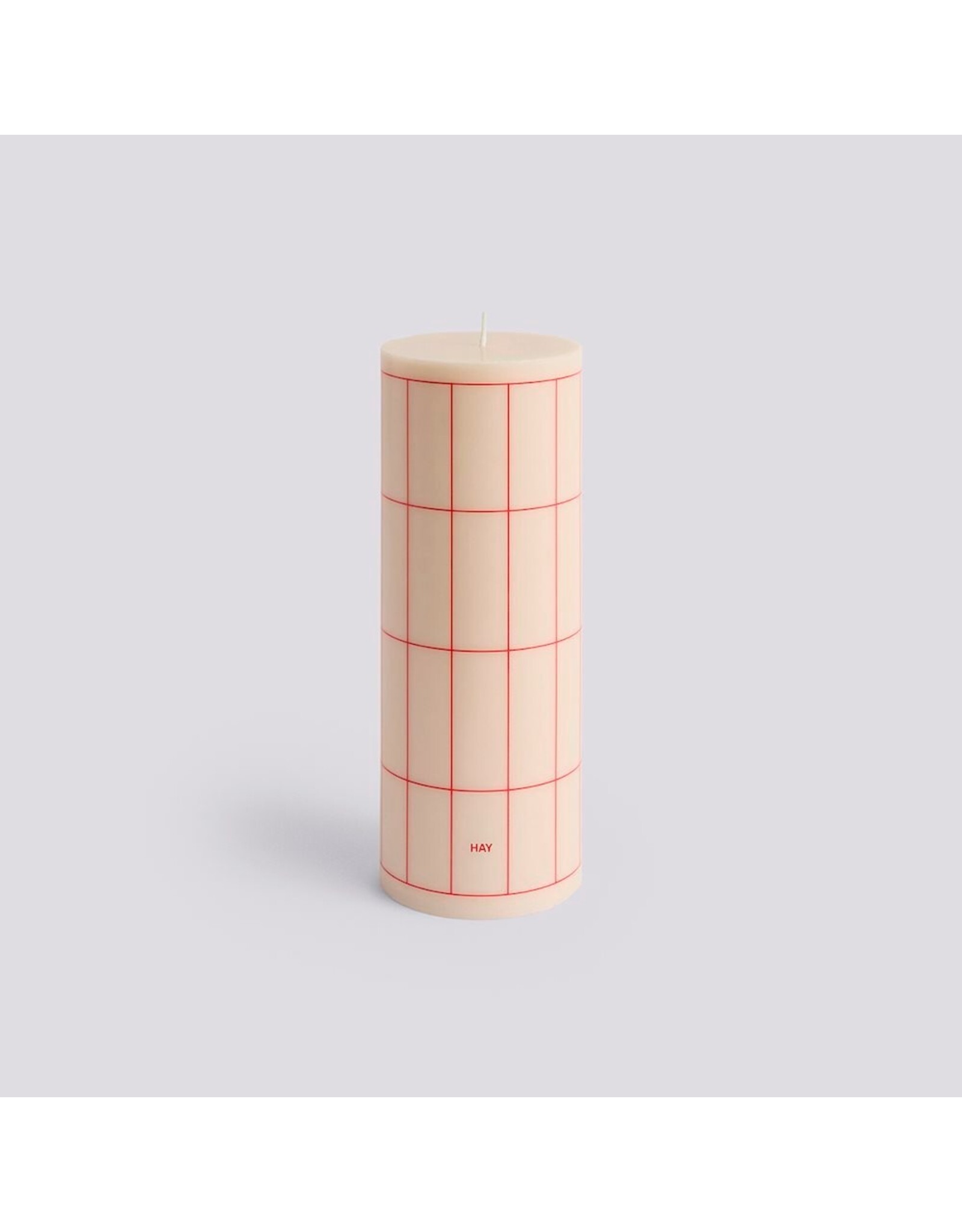 HAY Column Candle-Large-Off-white with red grid check