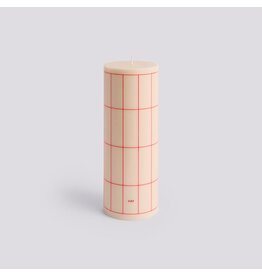 HAY Column Candle-Large-Off-white with red grid check