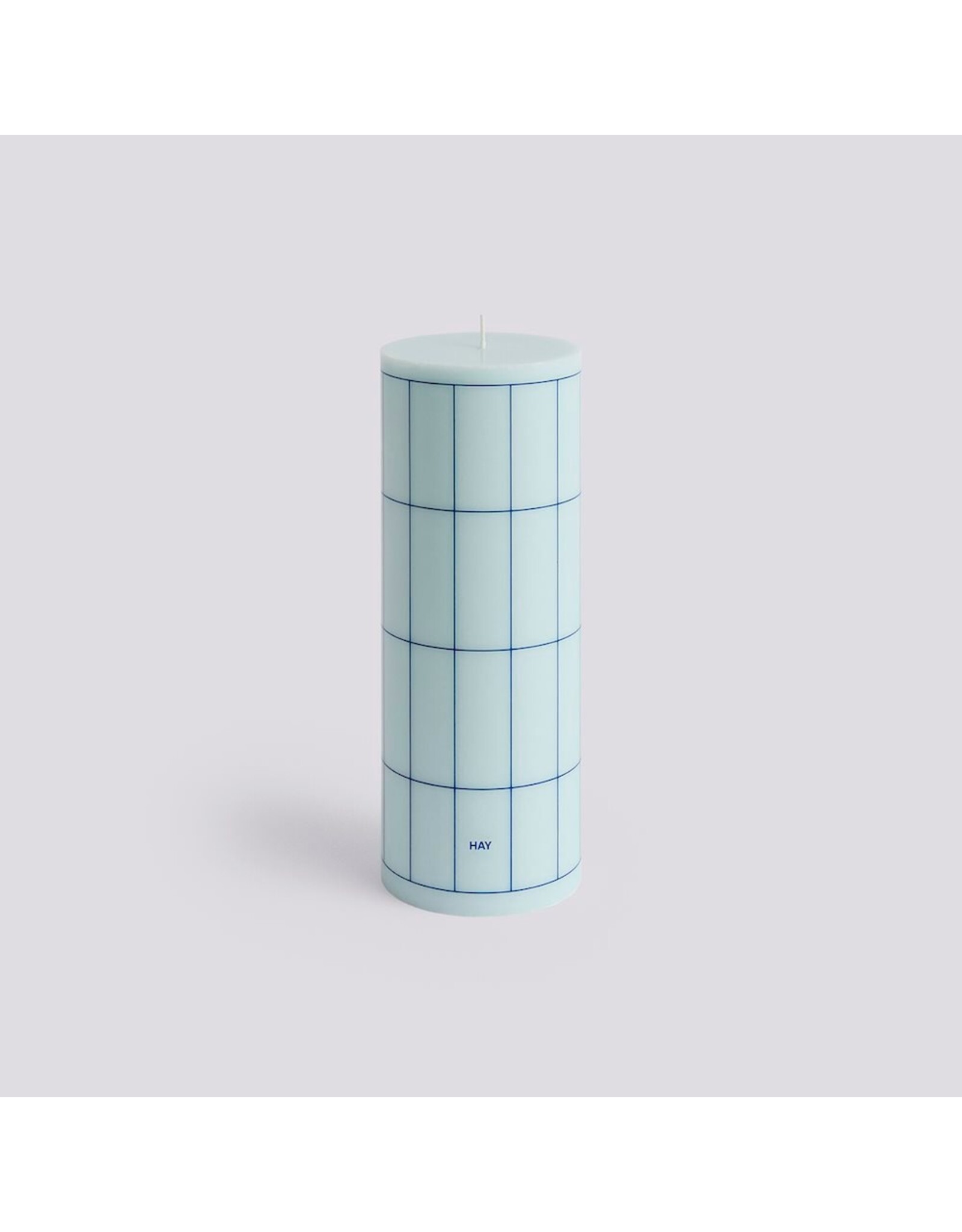 HAY Column Candle-Large-Light blue with blue grid check