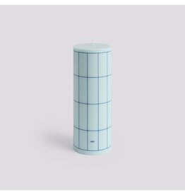 HAY Column Candle-Large-Light blue with blue grid check